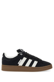 Adidas unisex sneaker campus 00s black with white three stripes tan rubber sole and black laces in classic design