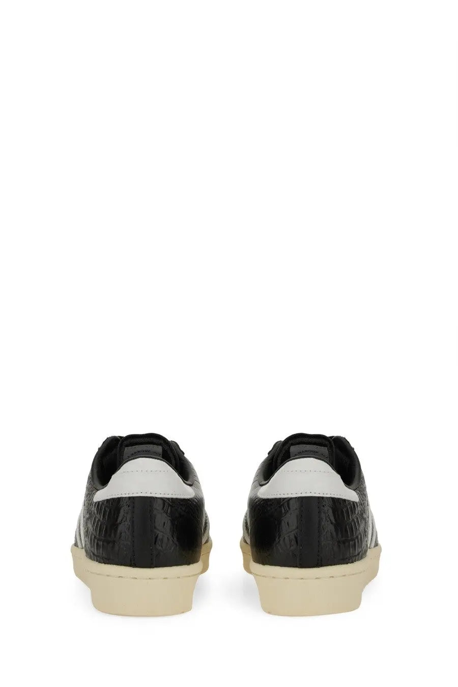 Adidas unisex superstar vintage sneaker black made of black crocodile-embossed leather with white accents and cream sole