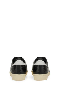 Adidas unisex superstar vintage sneaker black made of black crocodile-embossed leather with white accents and cream sole