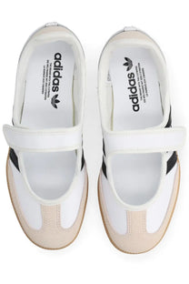Adidas women’s samba jane sneaker white with black velcro strap and classic three stripes on the side
