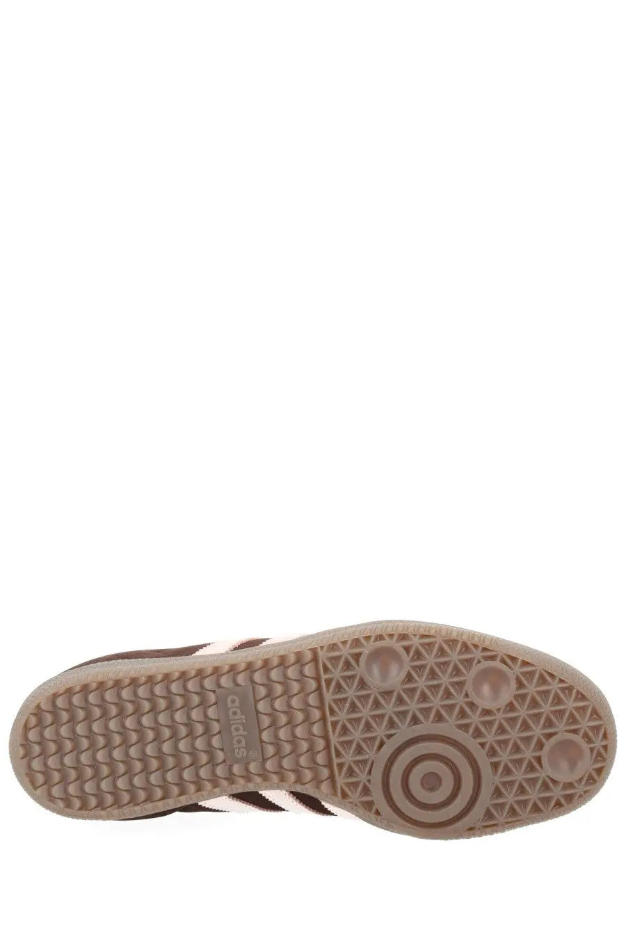 Adidas women’s sneaker samba brown with classic three-stripe design and gum rubber sole in leather material