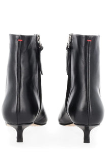 Aeyde women’s black leather ankle boots with a sleek pointed toe and slim heel for stylish wear