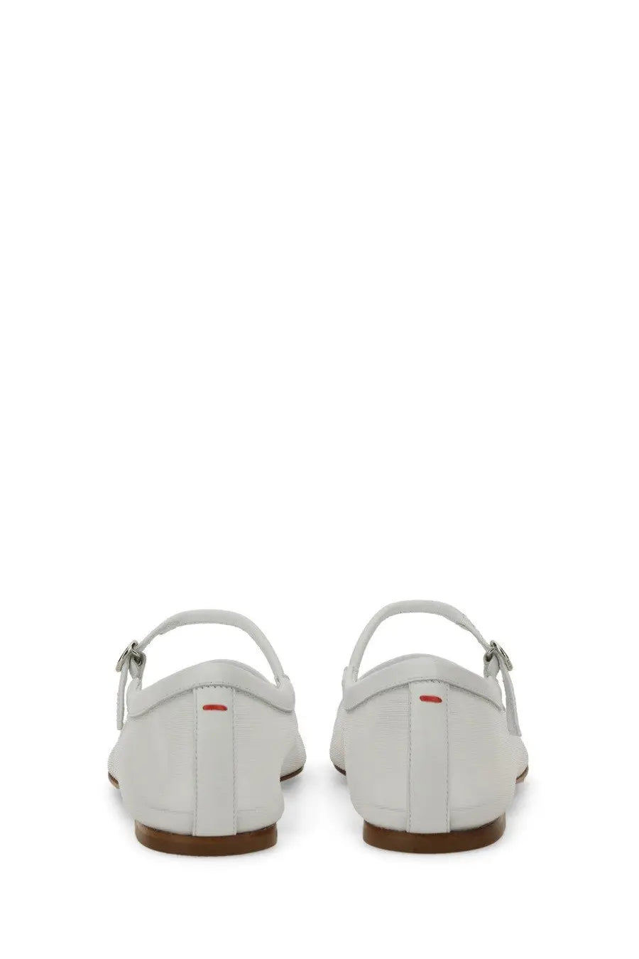 Aeyde women’s dancer uma white white leather flat shoes with thin strap and silver buckle