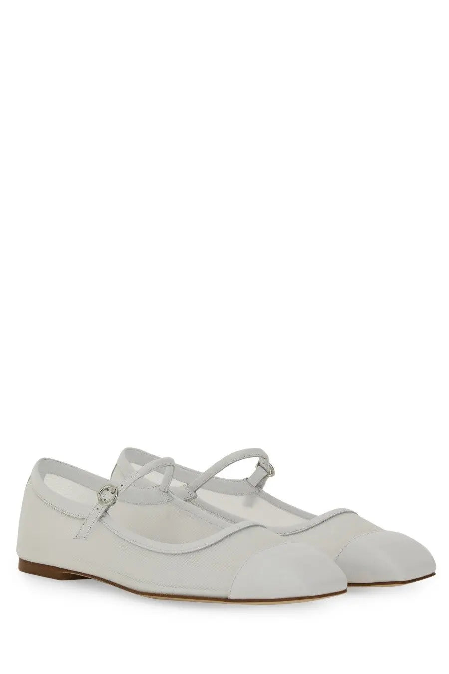 Aeyde womens dancer uma white white leather mary jane flats with subtle sheen and delicate ankle straps