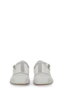 Aeyde womens dancer uma white white patent leather mary jane flats with silver buckle straps