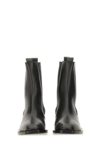 Aeyde women’s black leather chelsea boots with sleek minimalist design and square toes
