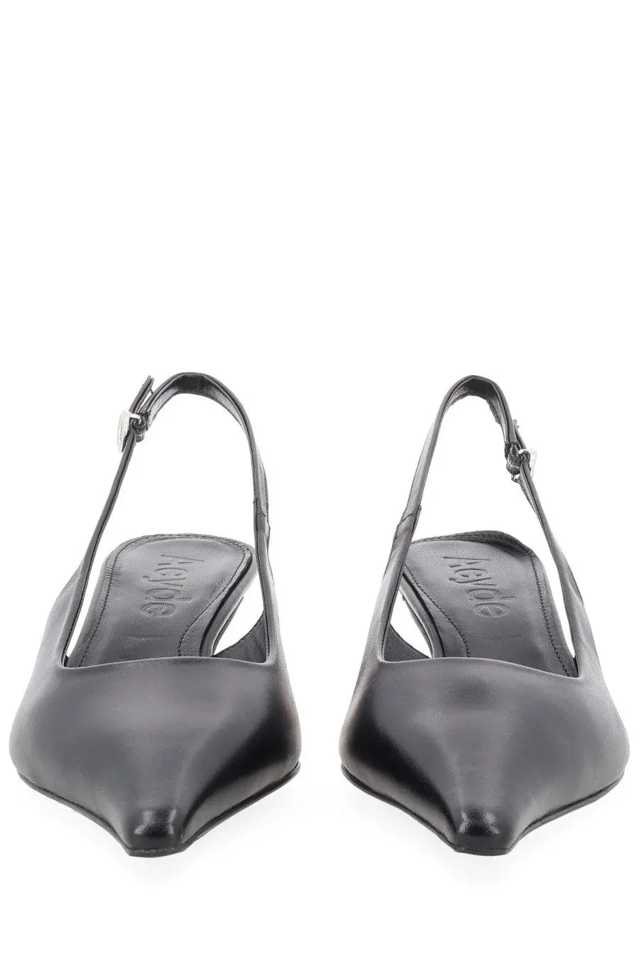 Aeyde women’s neckline catrina black leather slingback pumps with pointed toe and minimalist design