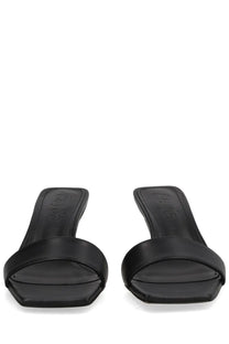 Aeyde women’s sandalo gilly con tacco black black leather mules with a sleek minimalist design and square toe