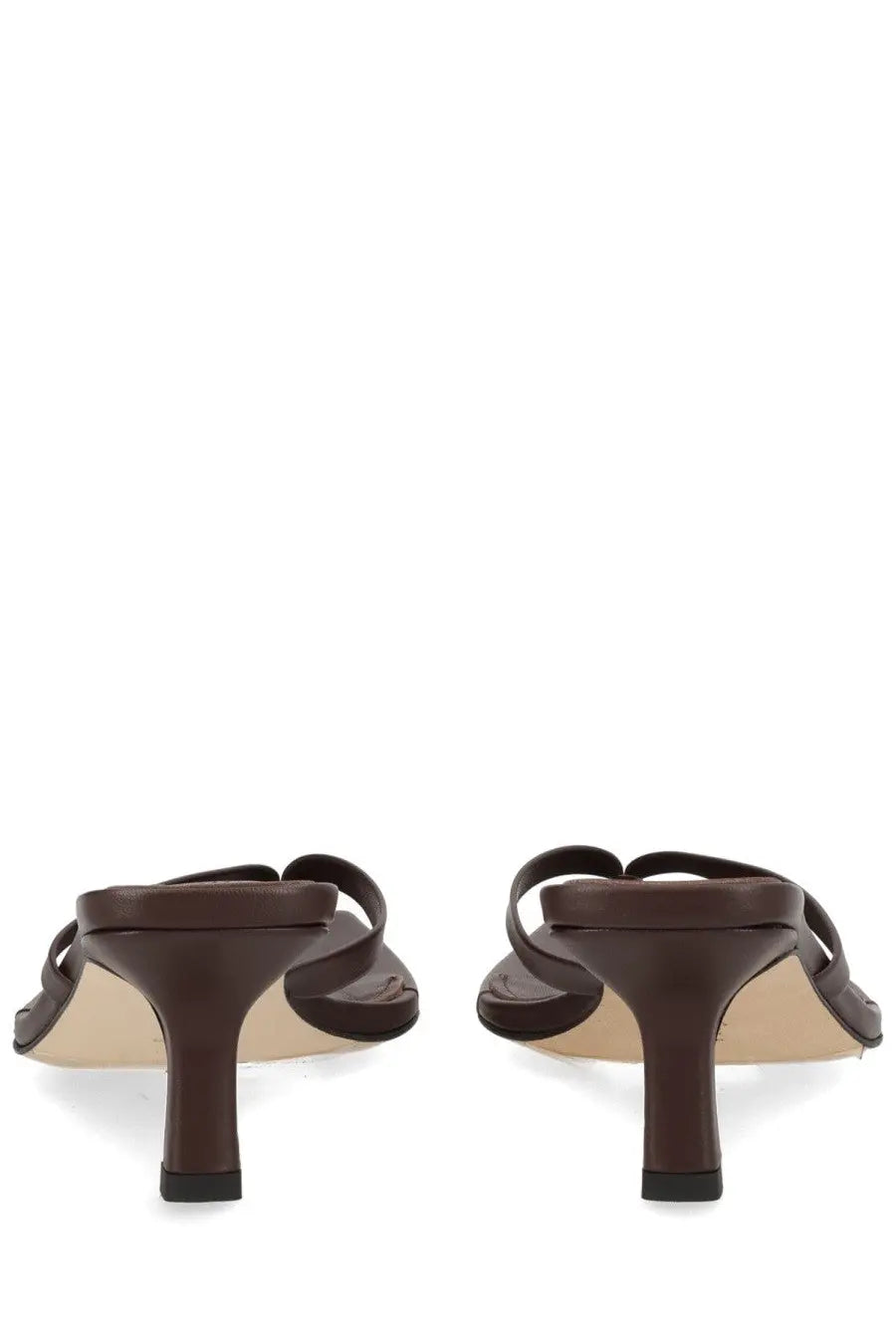 Aeyde women’s sandalo infradito wilma brown brown leather mules with a sleek minimalist design and modest heel