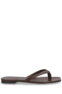 Aeyde women’s sandalo renee brown brown leather flip-flop with minimalist design and flat sole