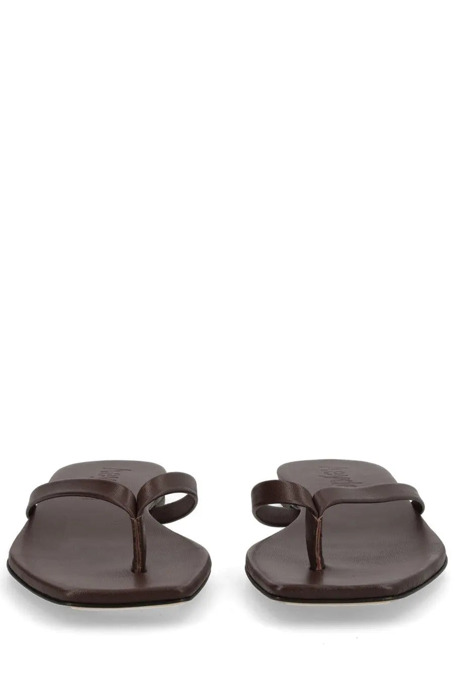 Aeyde women’s brown leather thong sandals with minimalist design and open toe for casual wear
