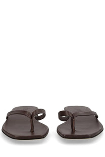 Aeyde women’s brown leather thong sandals with minimalist design and open toe for casual wear