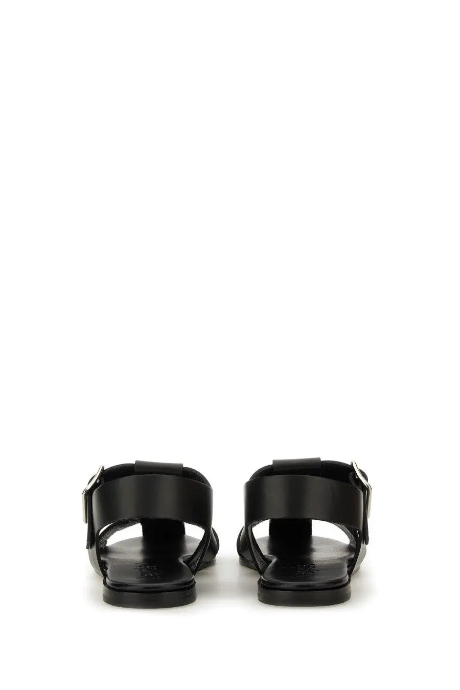 Aeyde women’s sandalo whit black leather sandals with a sleek minimalist design and metallic buckle accents