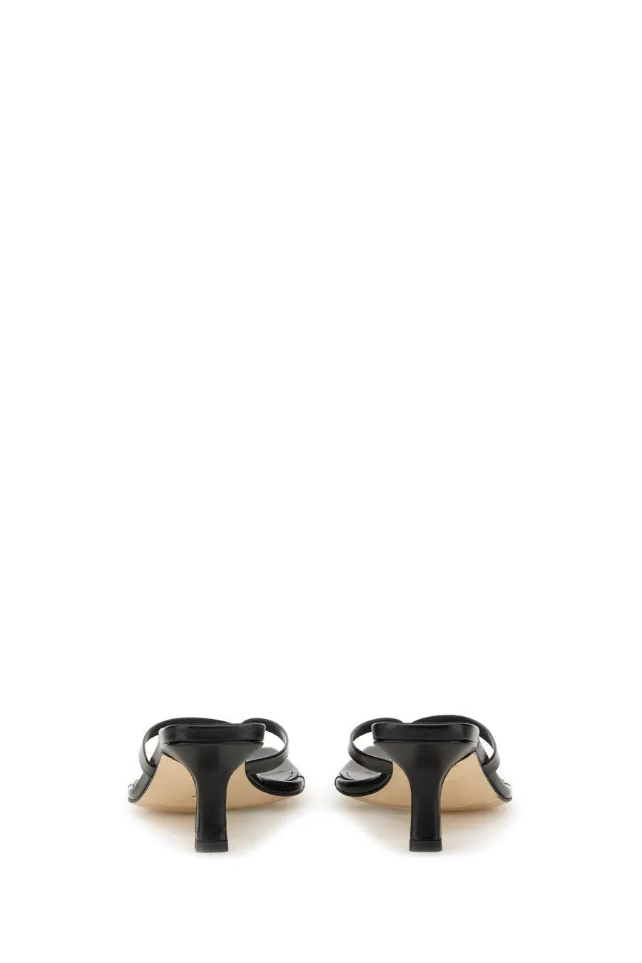 Aeyde women’s sandalo wilma black black leather mules with sleek minimalist design and slender heels