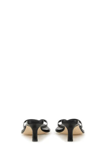 Aeyde women’s sandalo wilma black black leather mules with sleek minimalist design and slender heels