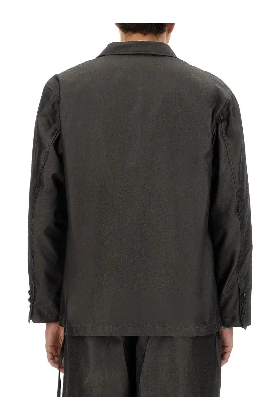 AïE men’s oversize dark gray jacket with minimalist design and subtle stitching details