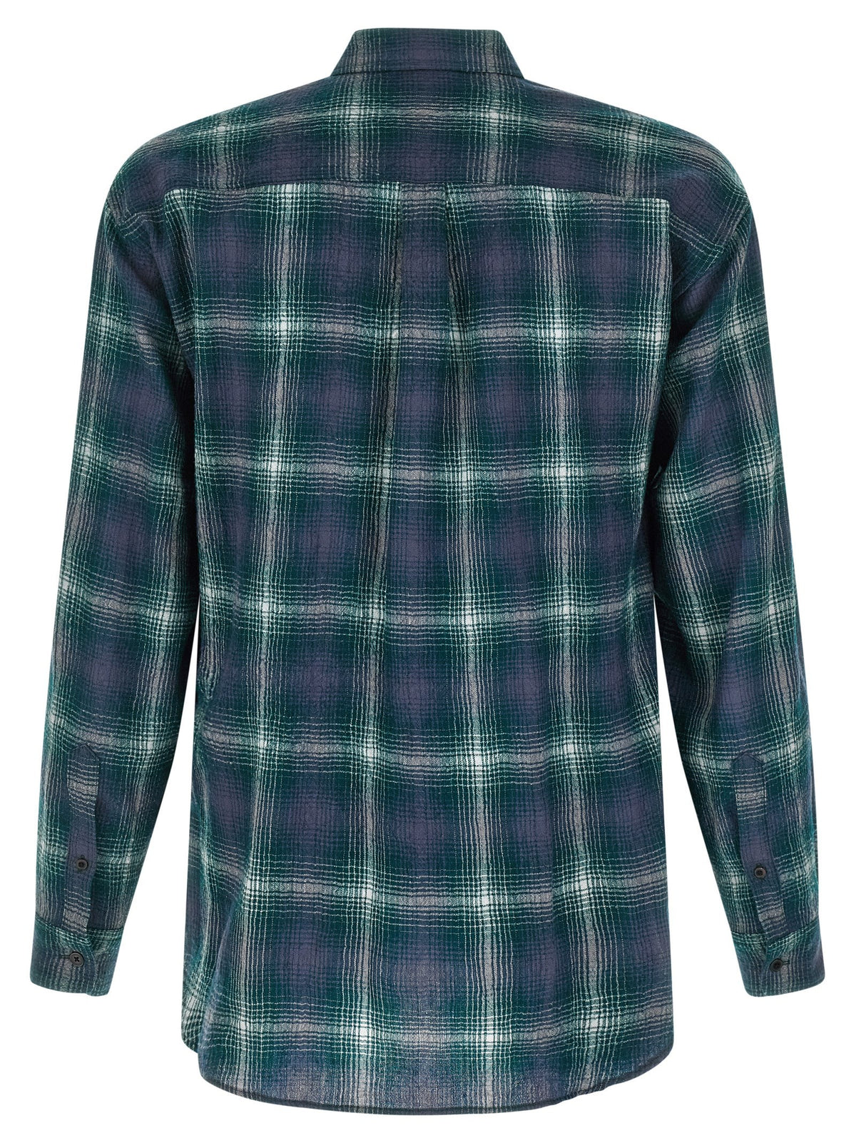 AURALEE Airy Wool Check Shirt Green