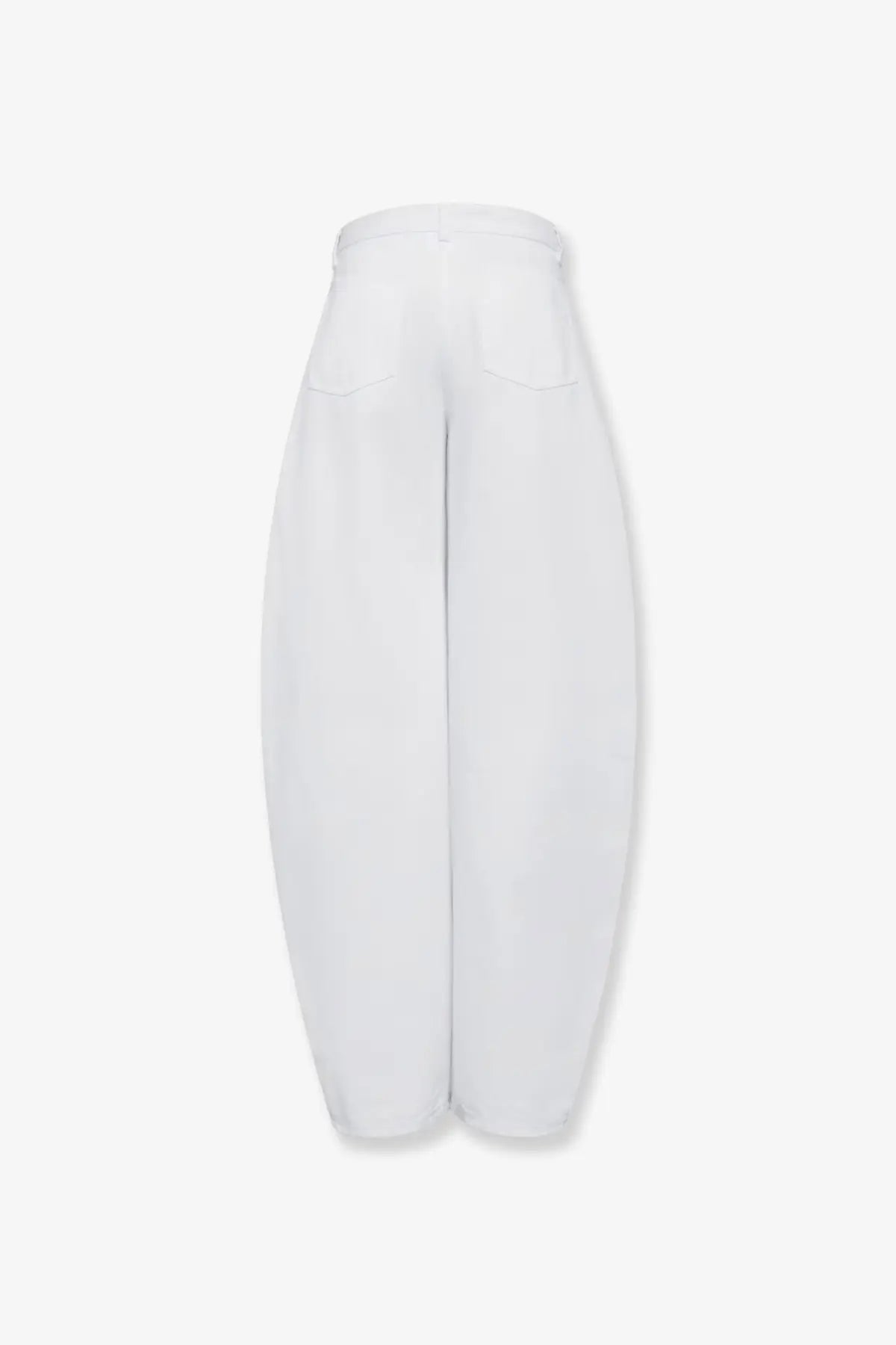 Alaïa women’s white high-waisted wide-leg denim trousers with smooth fabric and subtle stitching details