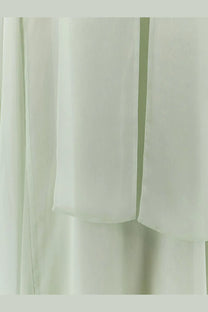 Alberta Ferretti women’s chiffon dress green featuring a flowing pale green chiffon skirt with soft pleats and delicate drape