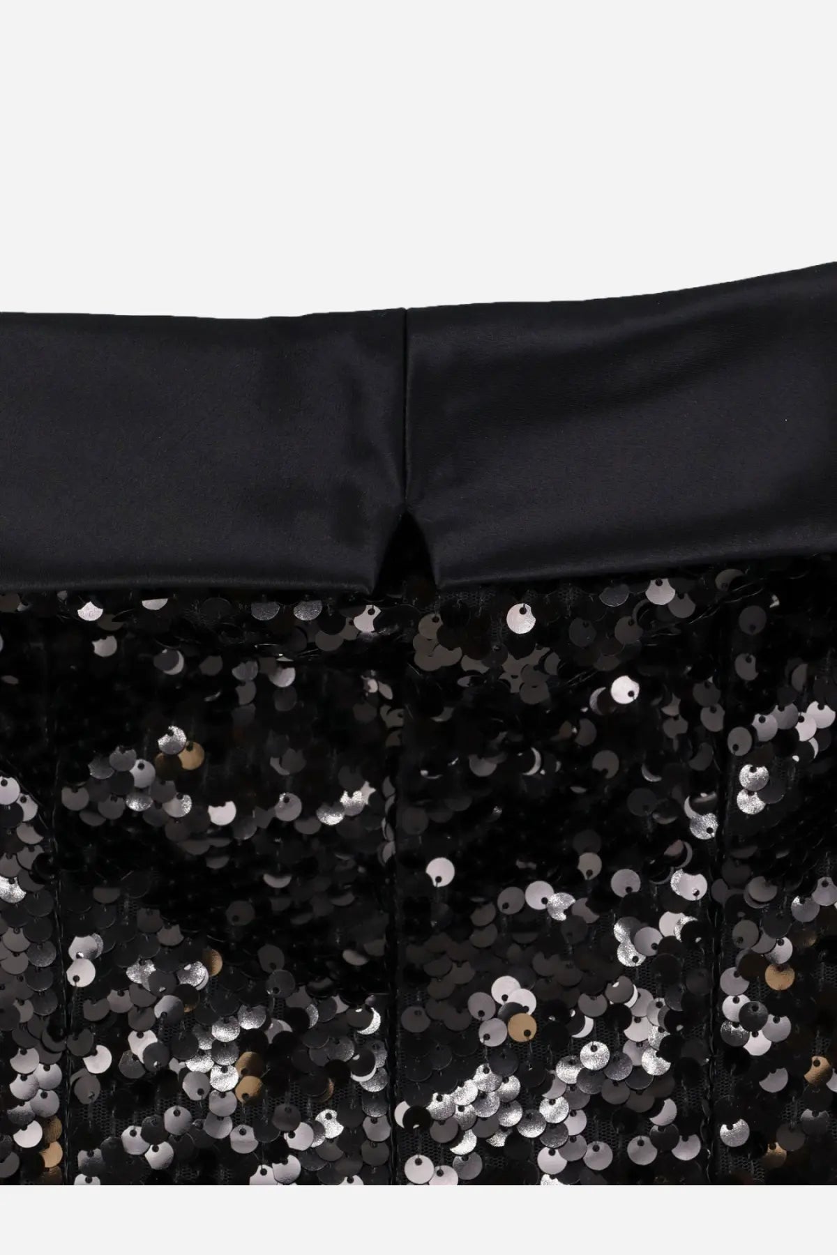Alberta Ferretti women’s black dress with a black sequined skirt and satin waistband