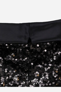 Alberta Ferretti women’s black dress with a black sequined skirt and satin waistband
