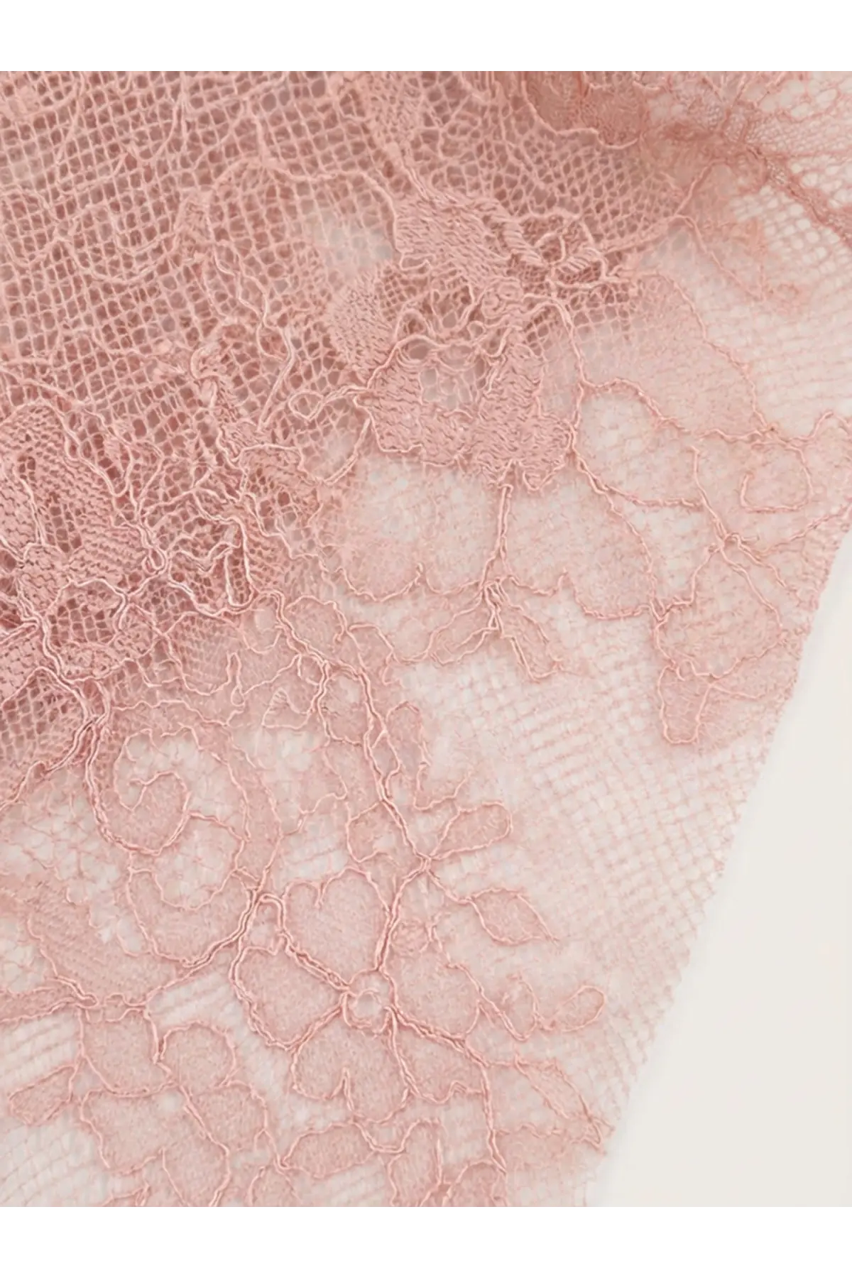 Alberta Ferretti women’s beige lace shrug with delicate pink floral patterns and sheer mesh texture