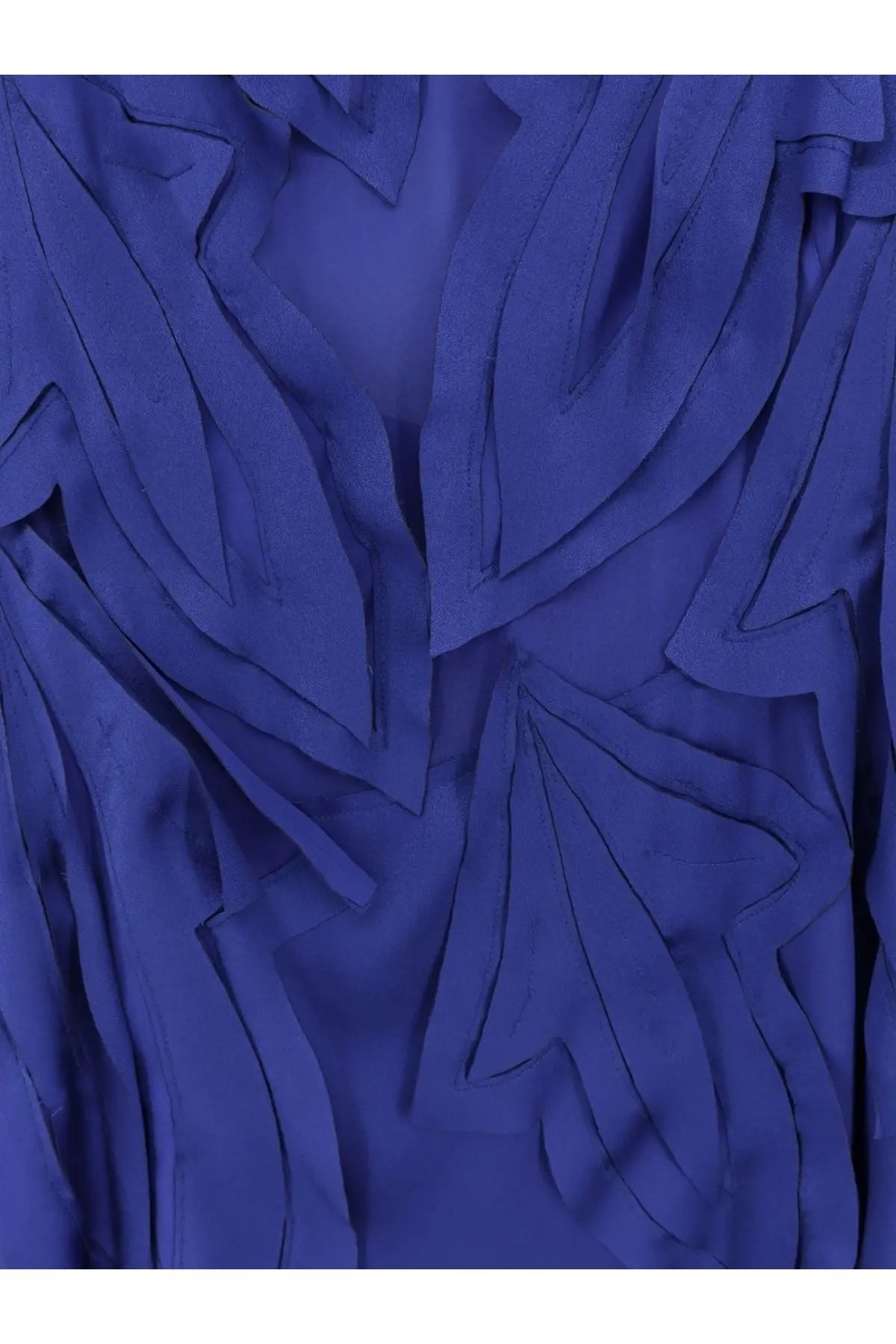 Alberta Ferretti women’s blue satin long dress with ruched fabric and layered flowing folds