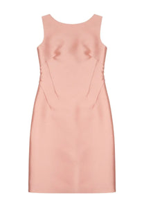 Alberta Ferretti women’s sleeveless pink satin midi dress with fitted silhouette and subtle side seam detailing