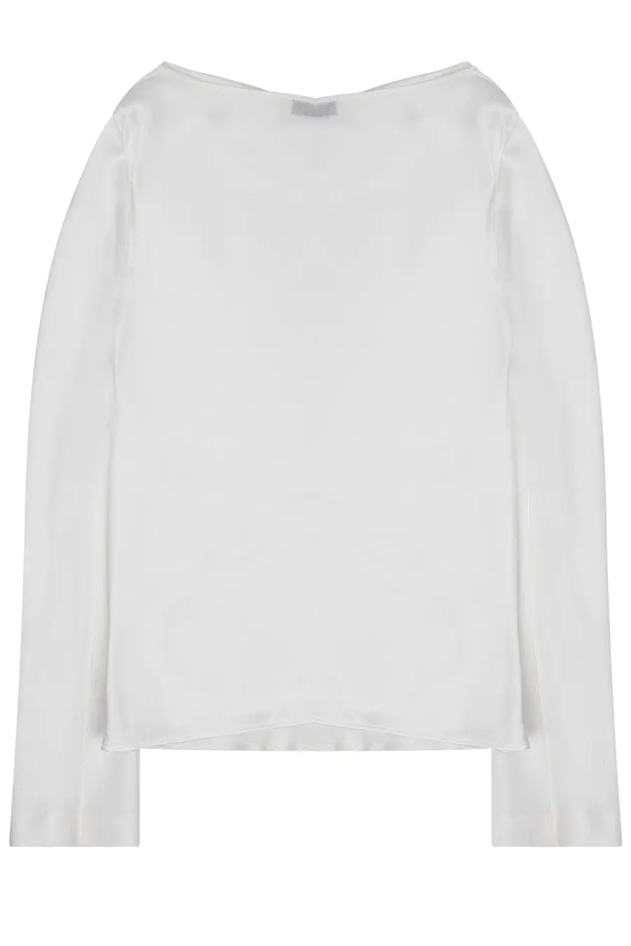 Alberta Ferretti women’s silk blend blouse white lightweight sheer long sleeve relaxed fit top