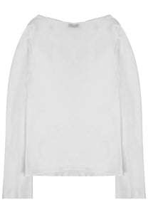 Alberta Ferretti women’s silk blend blouse white lightweight sheer long sleeve relaxed fit top