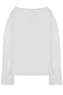 Alberta Ferretti women’s white silk blend blouse with long sleeves soft flowing fabric and relaxed fit