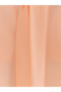 Alberta ferretti women’s silk cape in soft peach pink lightweight fabric with smooth glossy texture shown from back