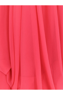 Alberta ferretti women’s silk long dress in coral-colored chiffon fabric with soft natural folds