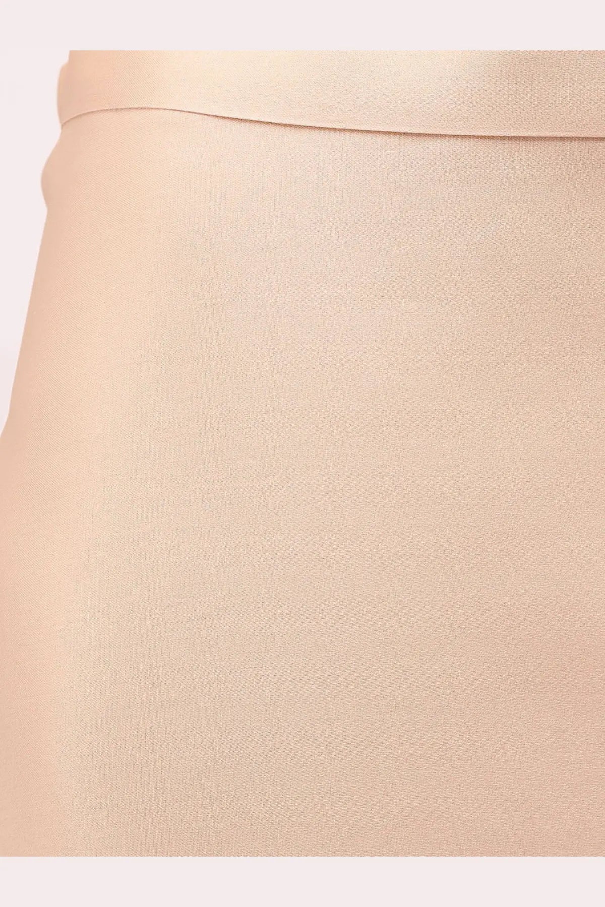 Alberta Ferretti women’s beige silk skirt with smooth flowing satin texture and subtle sheen