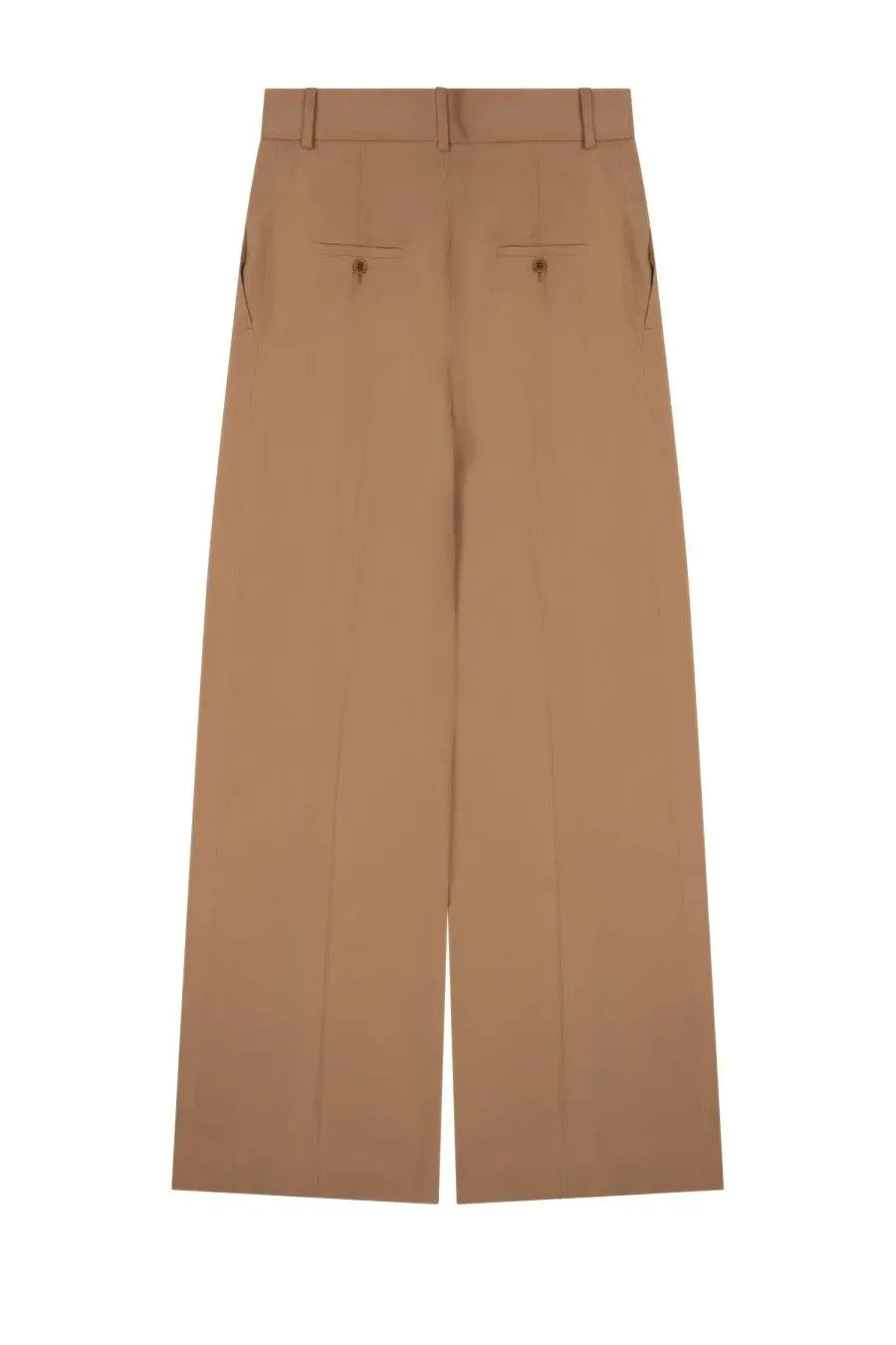 Alberta Ferretti women’s beige wide leg tailored trousers with clean design and subtle front pockets
