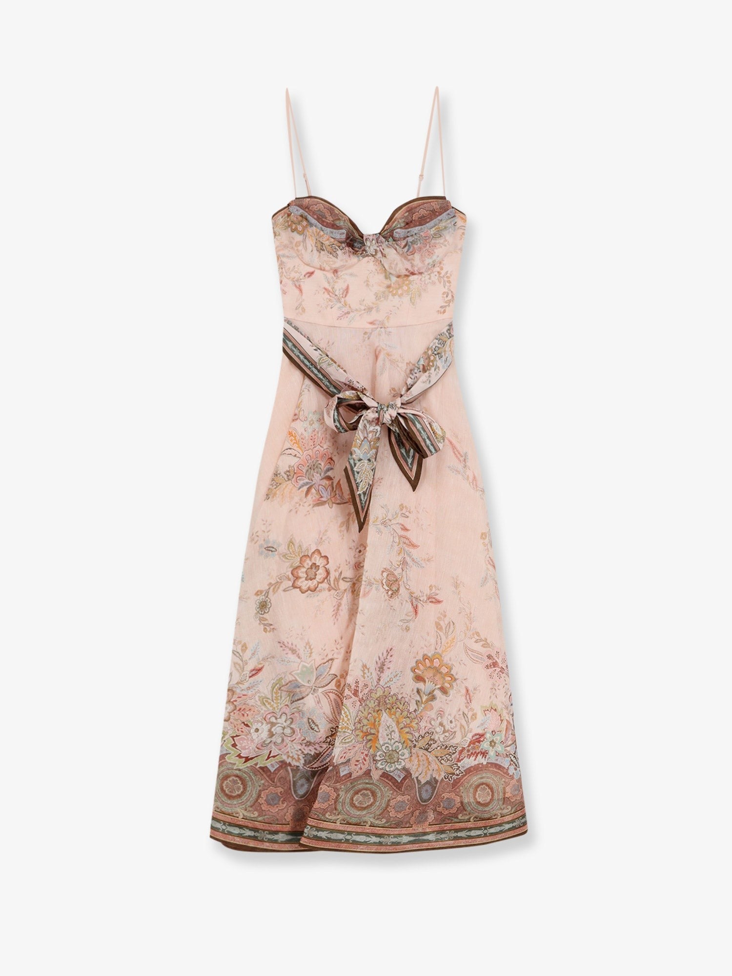 Zimmermann Women's Alchemy Silk and Linen Blend Midi Dress Blue