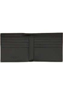 Alexander McQueen men’s black leather bifold wallet with embossed mcqueen branding on the inner left side