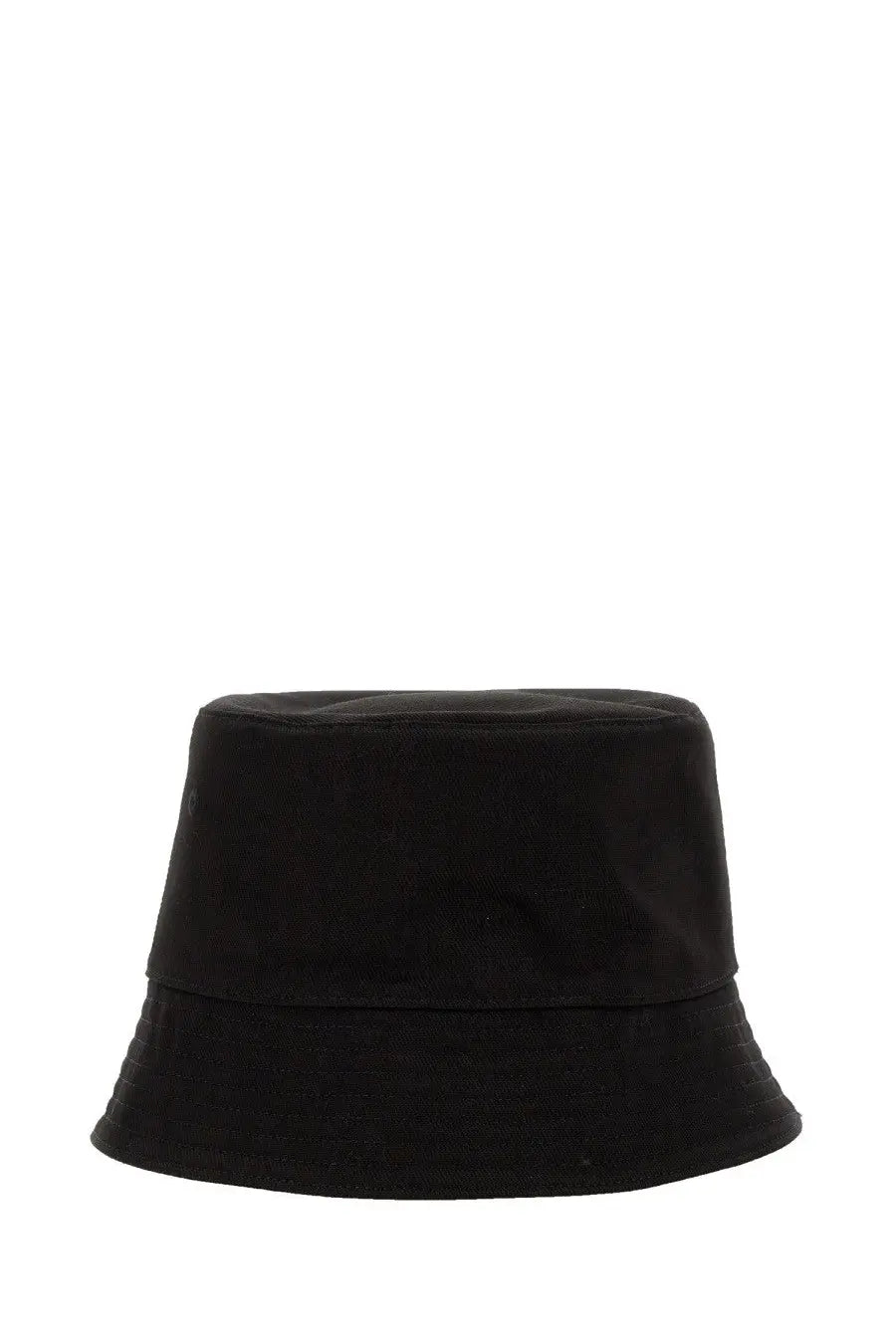Alexander mcqueen men’s bucket hat black with structured slightly textured fabric and wide brim for stylish wear