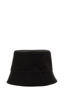 Alexander mcqueen men’s bucket hat black with structured slightly textured fabric and wide brim for stylish wear