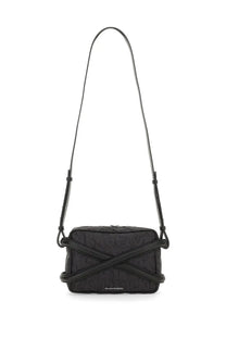 Alexander McQueen men’s camera bag harness black quilted leather crossbody bag with embossed logo and leather straps