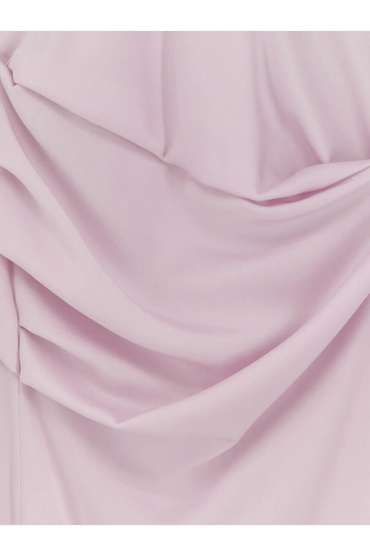 A soft pale pink fabric with gentle folds and smooth texture in alexander mcqueen women’s long dress back view