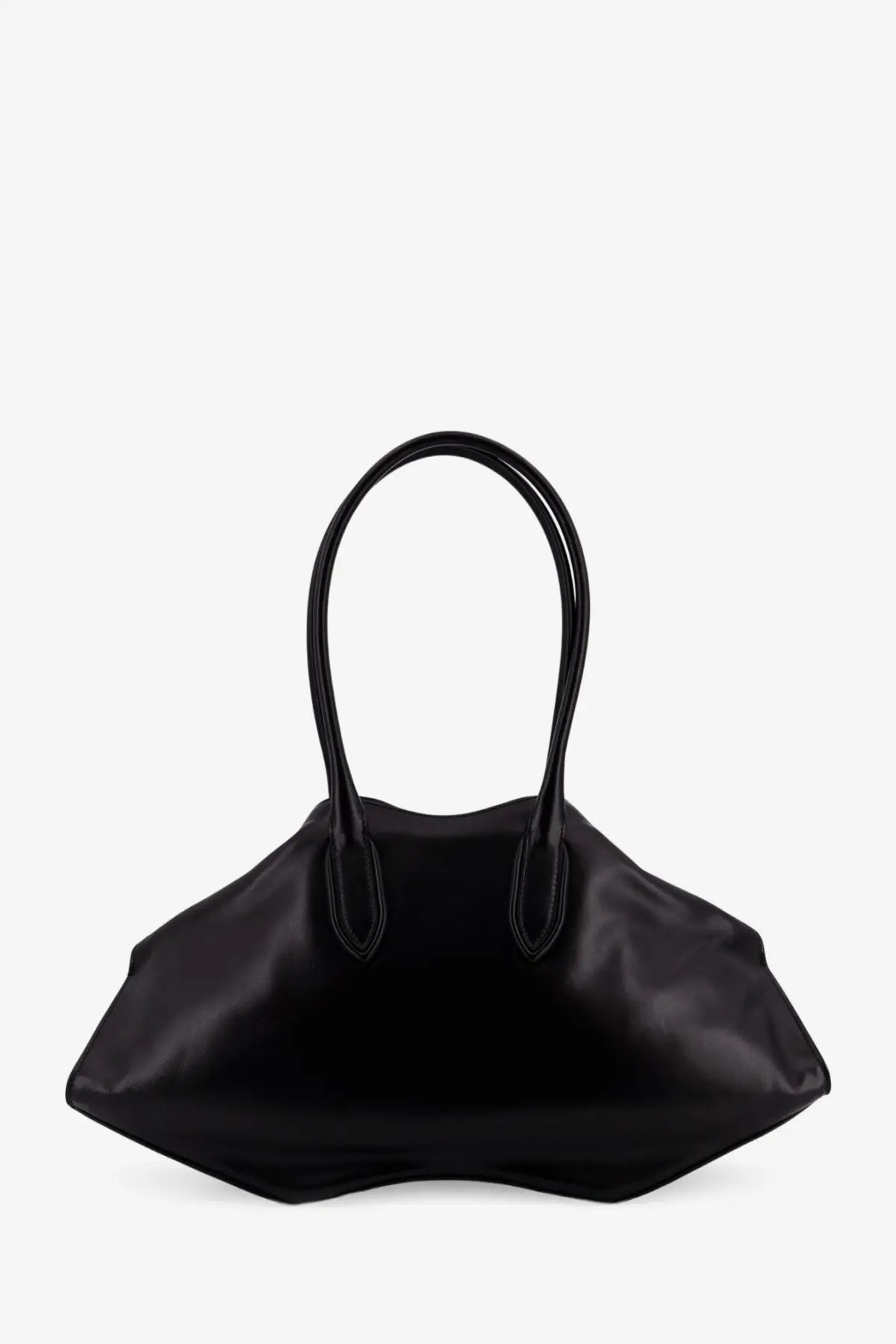 Alexander McQueen women’s black leather shoulder bag with sleek modern silhouette and curved top handles