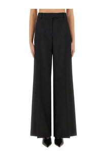 Alexander mcqueen women’s black high-waisted wide-leg trousers with a sleek tailored design