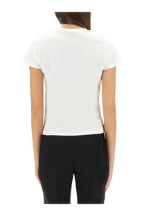 Alexander mcqueen women’s white short-sleeved shirt with simple crew neck design for casual wear