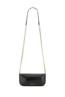 Alexander McQueen small black leather crossbody bag with gold-tone chain strap and mcqueen branding