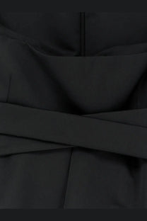 Black fabric belt with smooth matte finish and subtle stitching details on alexander mcqueen women’s taffeta dress black