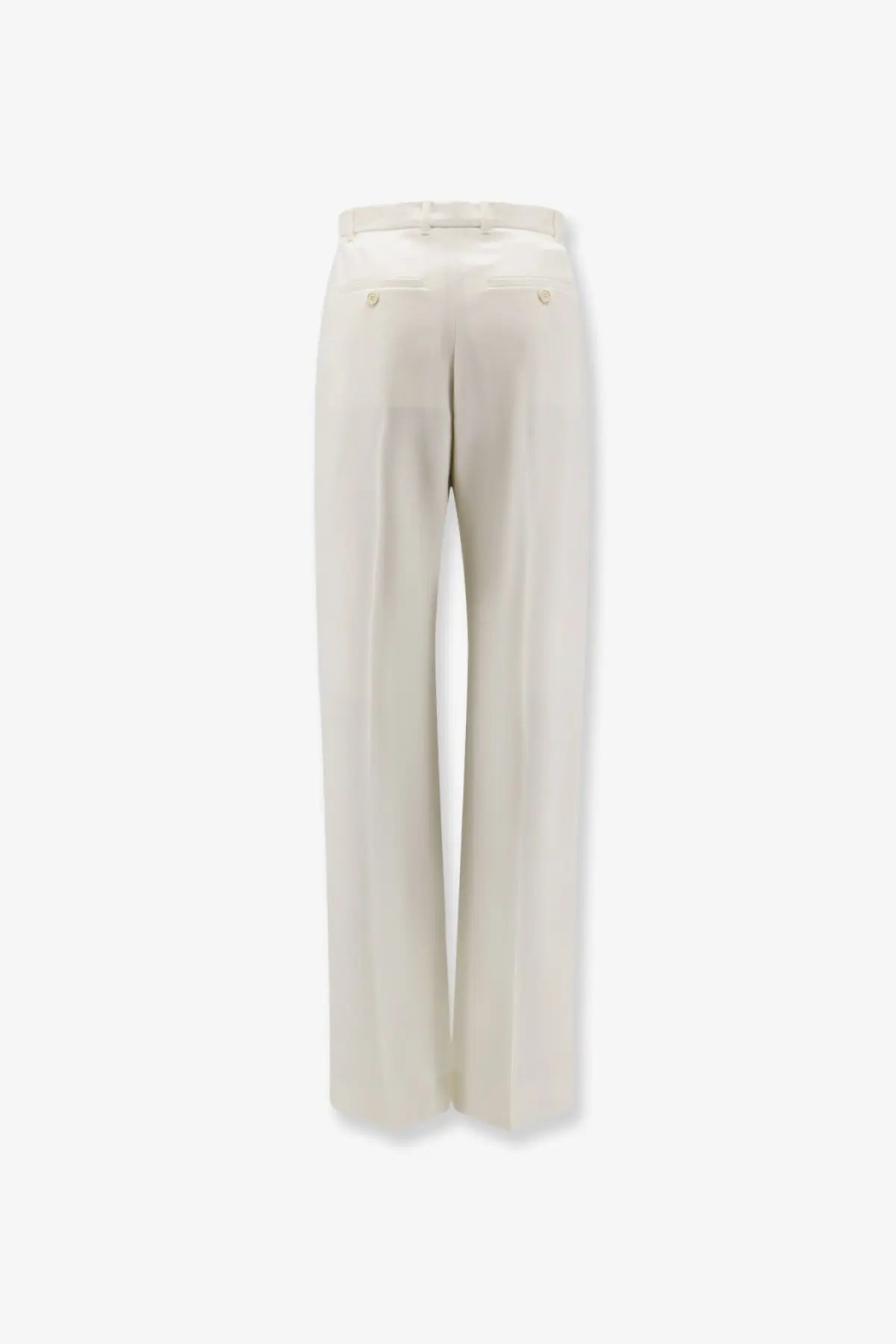 Alexander mcqueen women’s wool trousers in cream with wide legs tailored fit and subtle front pleats