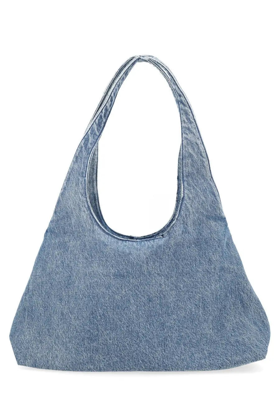 Alexanderwang women’s borsa pike medium blue light blue denim tote bag with soft faded texture and wide curved handles