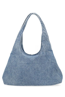 Alexanderwang women’s borsa pike medium blue light blue denim tote bag with soft faded texture and wide curved handles