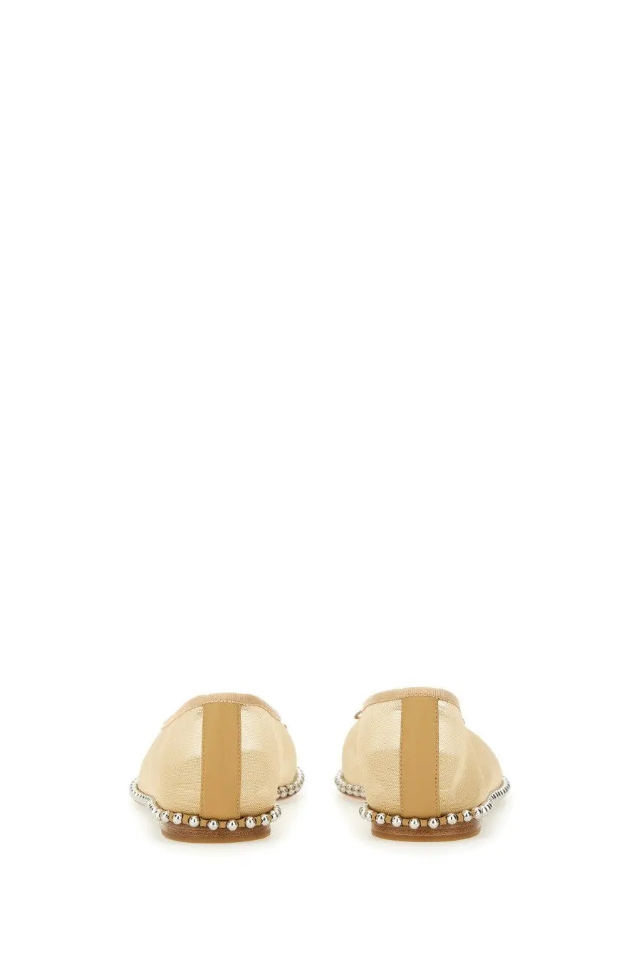 Alexanderwang women’s dancer lina beige patent leather flats with central stripe and beaded sole detailing
